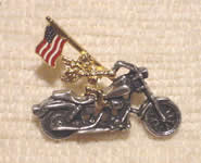 Angel with Flag on Motorcycle Pin/Tie Tac