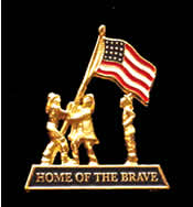 Patriotic Firefighters Pin - Home of the Brave